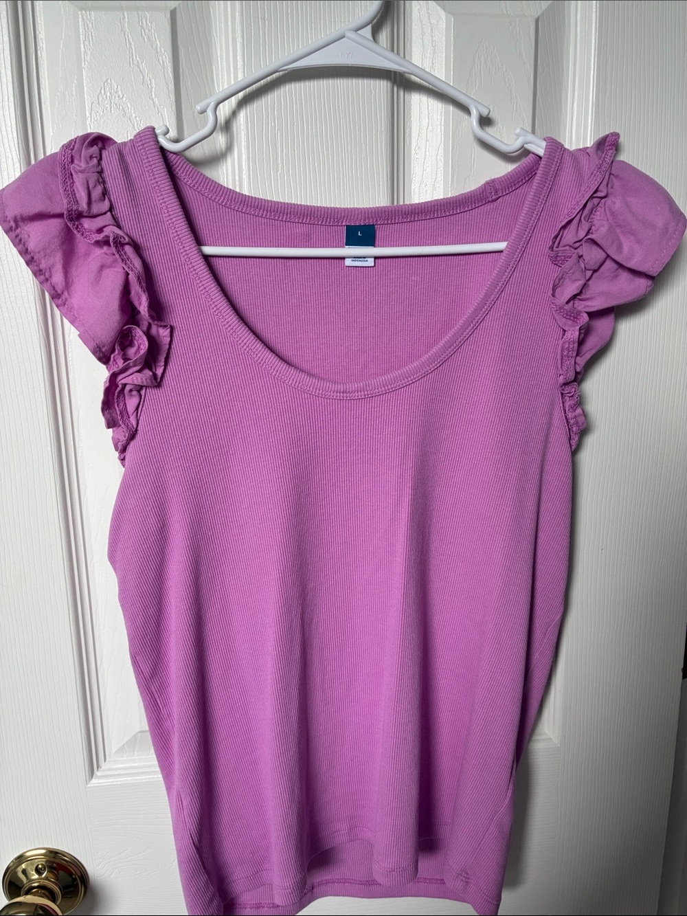 Old Navy Purple Ruffle Sleeve Tank Top